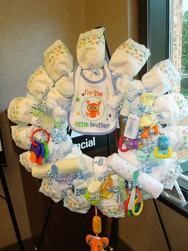 Baby Shower Decorations Ideas DIY
 Diaper wreath homemade baby shower decoration Ive done