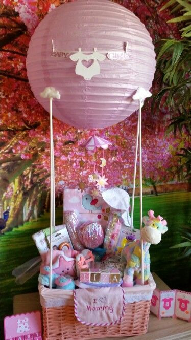 Baby Shower Gift Basket Ideas For Boy
 Baby Shower hot air balloon t basket DIY