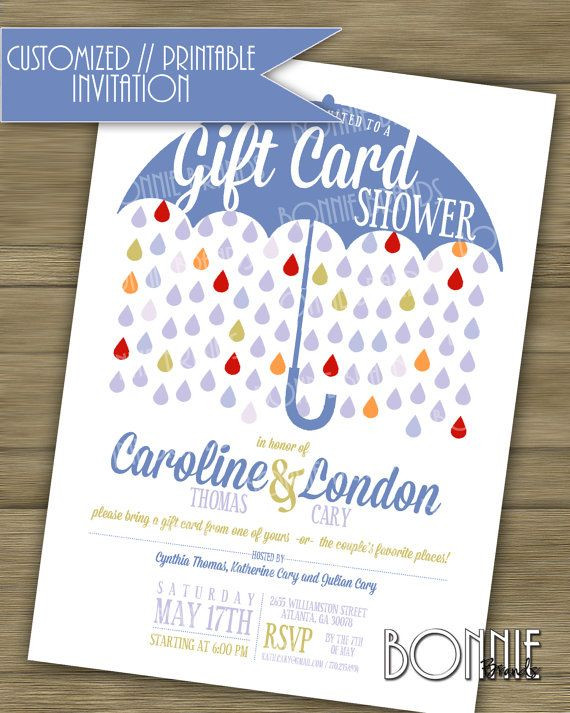 Baby Shower Gift Card Ideas
 CUSTOMIZED PRINTABLE Couple s Wedding Shower