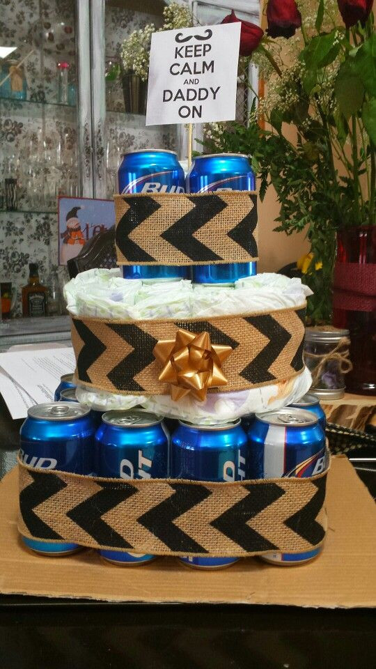 Baby Shower Gift Ideas For Dads
 Baby shower father beer diaper cake t for dad