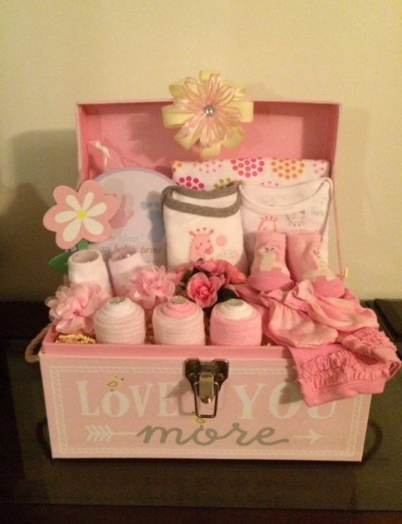 Baby Shower Gift Ideas For Girls
 Pink Elephant and Jungle Friends Baby Girl Gift Basket