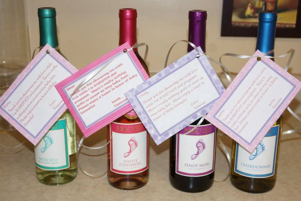 Baby Shower Host Gift Ideas
 Baby shower hostess t barefoot wine with a cute little