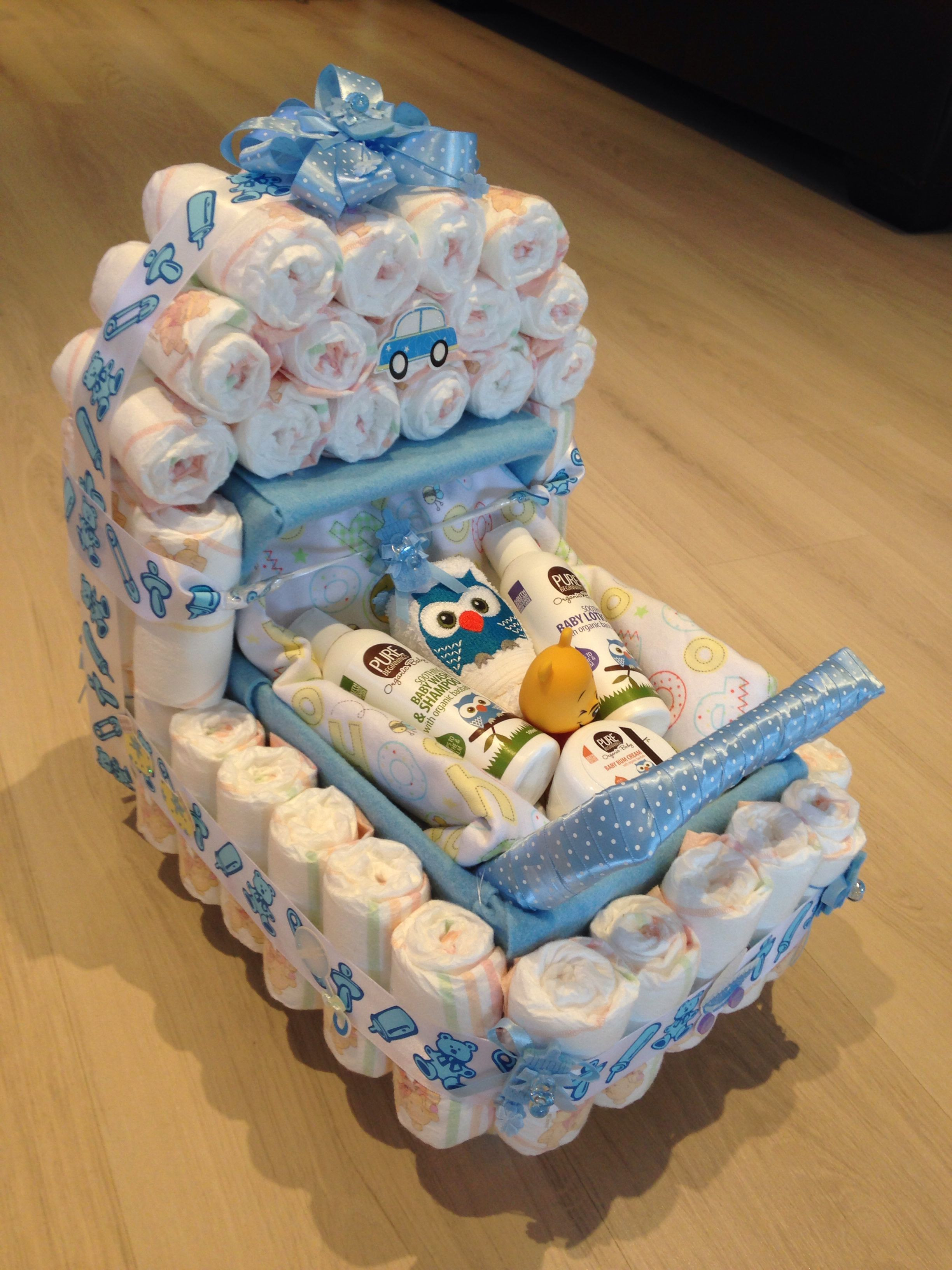 Baby Shower Ideas Gift
 Baby shower present nappy stroller idea