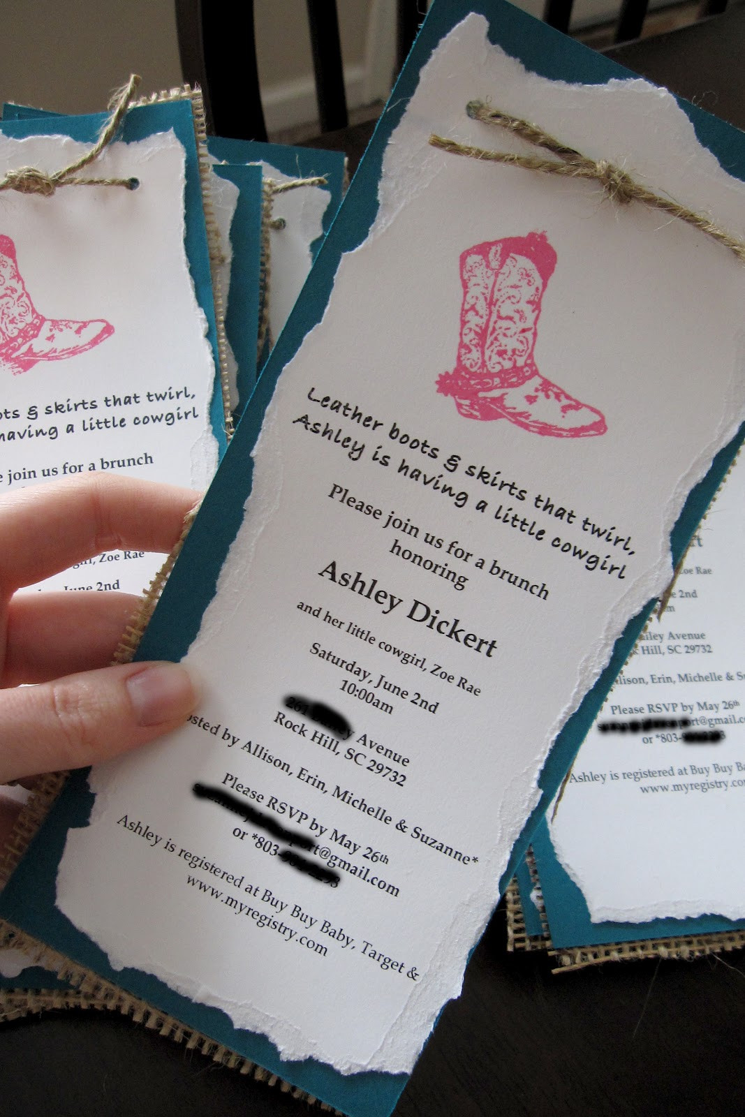 Baby Shower Invitations DIY
 A Southern Hostess DIY Cowgirl Baby Shower Invitations