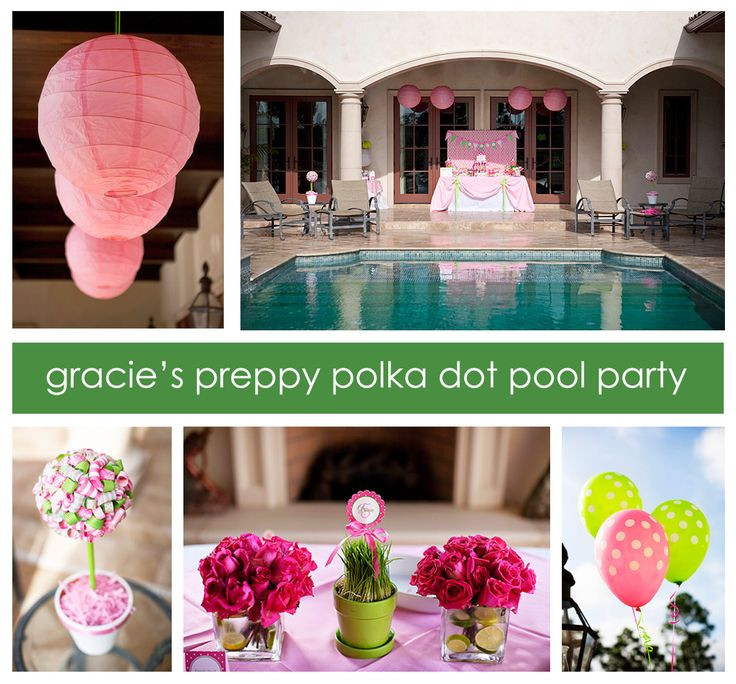 Baby Shower Pool Party Ideas
 34 best images about PINK AND GREEN PREPPY PARTY on