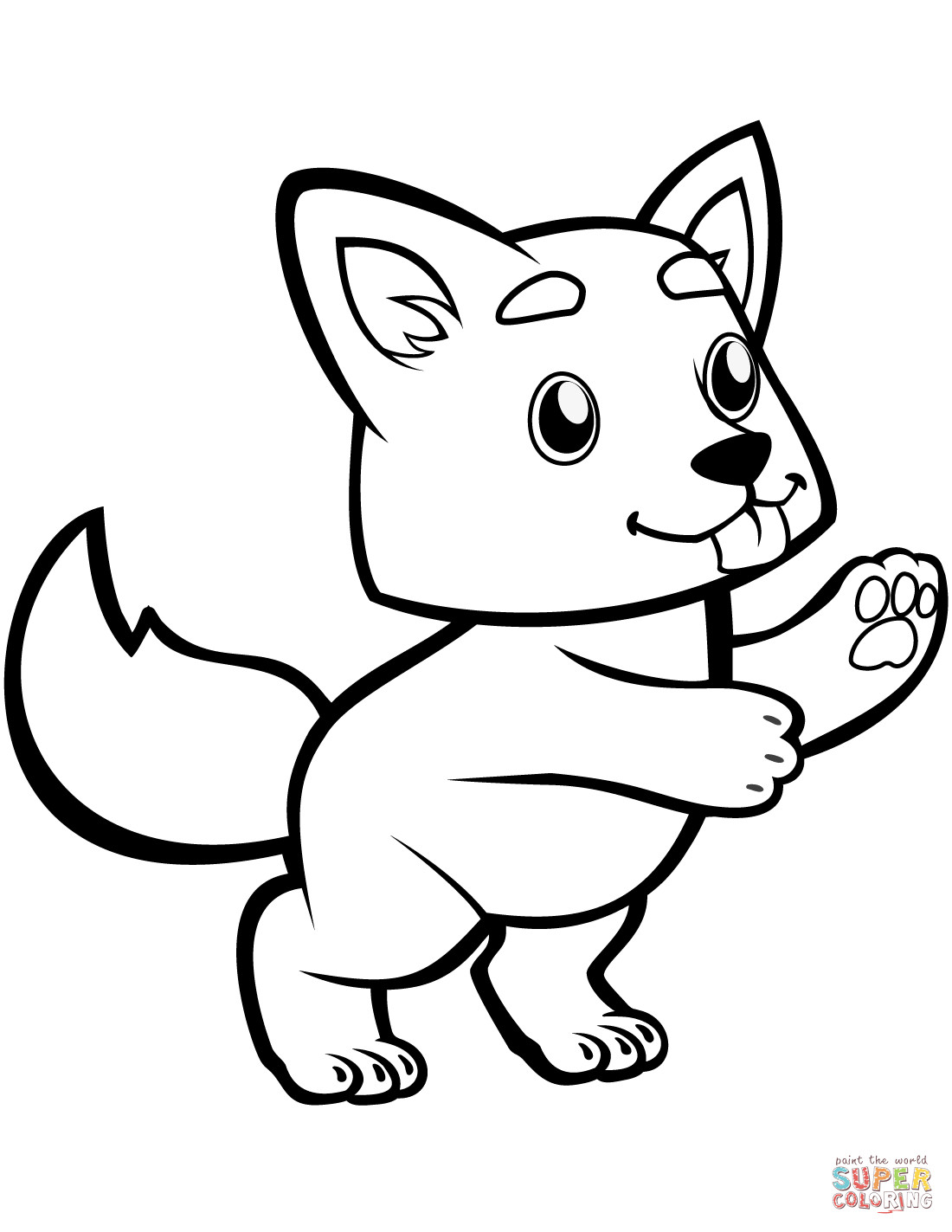 Baby Wolf Coloring Pages
 Cute Baby Wolf coloring page
