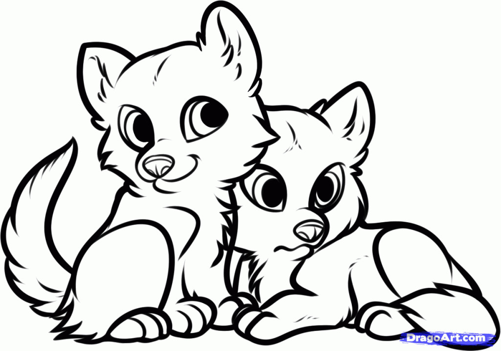 Baby Wolf Coloring Pages
 Cute Baby Animals Coloring Pages Coloring Home