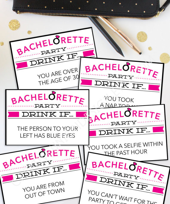 Bachelorette Party Games Ideas
 Bachelorette Party Game Drink If Game Printable