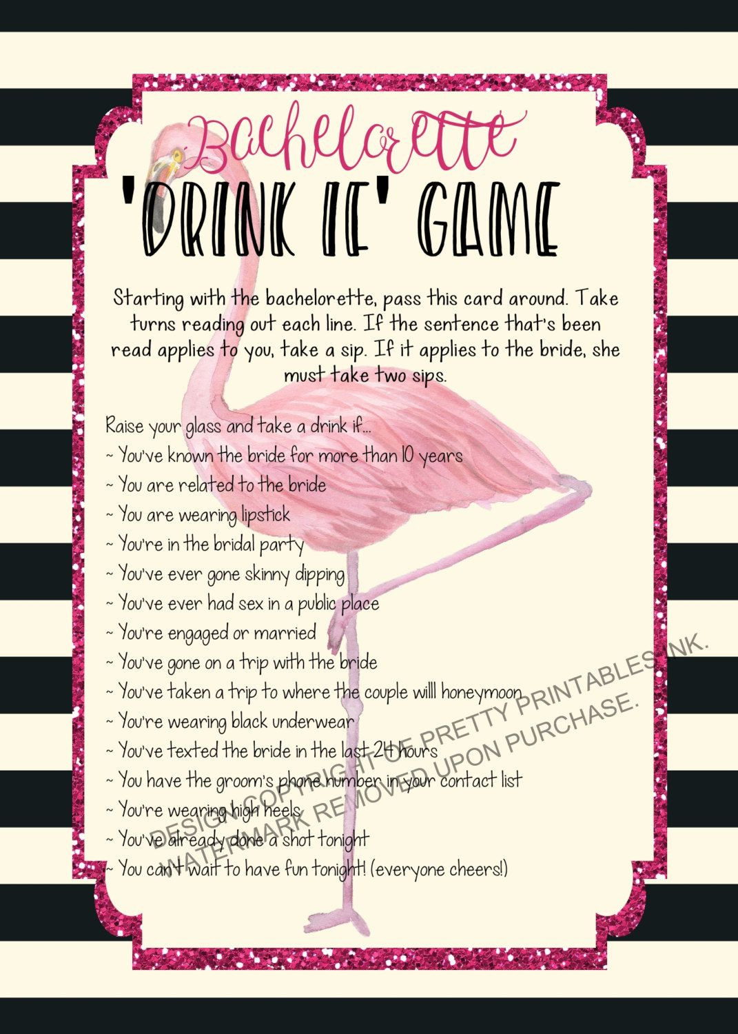 Bachelorette Party Games Ideas
 Printable bachelorette game bachelorette drinking game