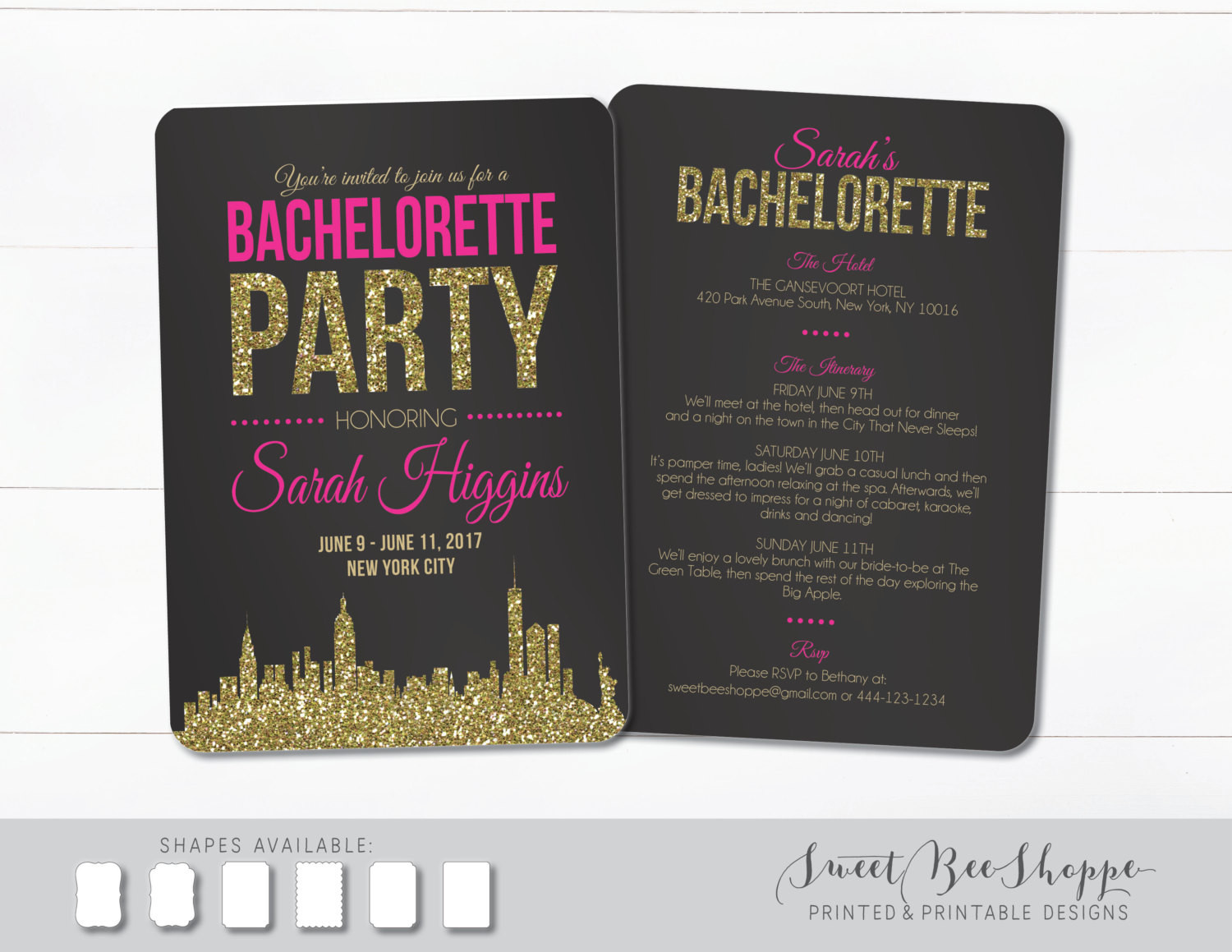 Bachelorette Party Ideas Nyc
 New York City Bachelorette Invite NYC Bachelorette Party