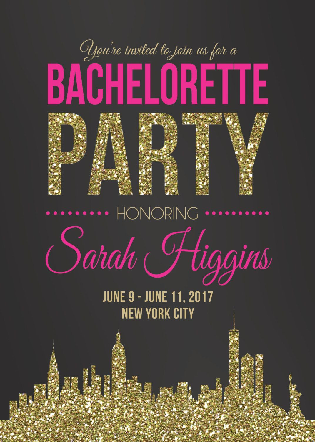 Bachelorette Party Nyc Ideas
 New York City Bachelorette Invite NYC Bachelorette Party
