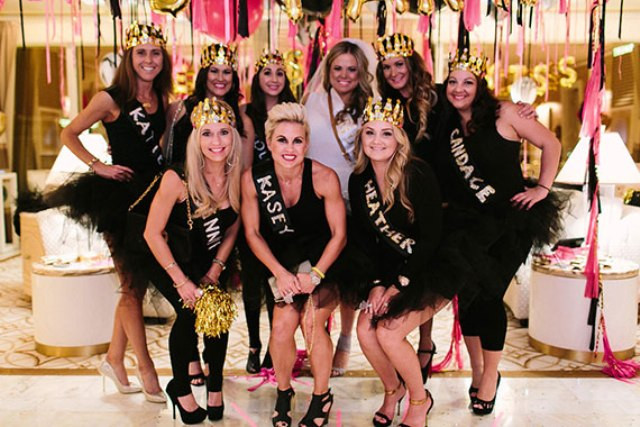 Bachelorette Party Vegas Ideas
 Picture black pink and gold bachelorette party in las