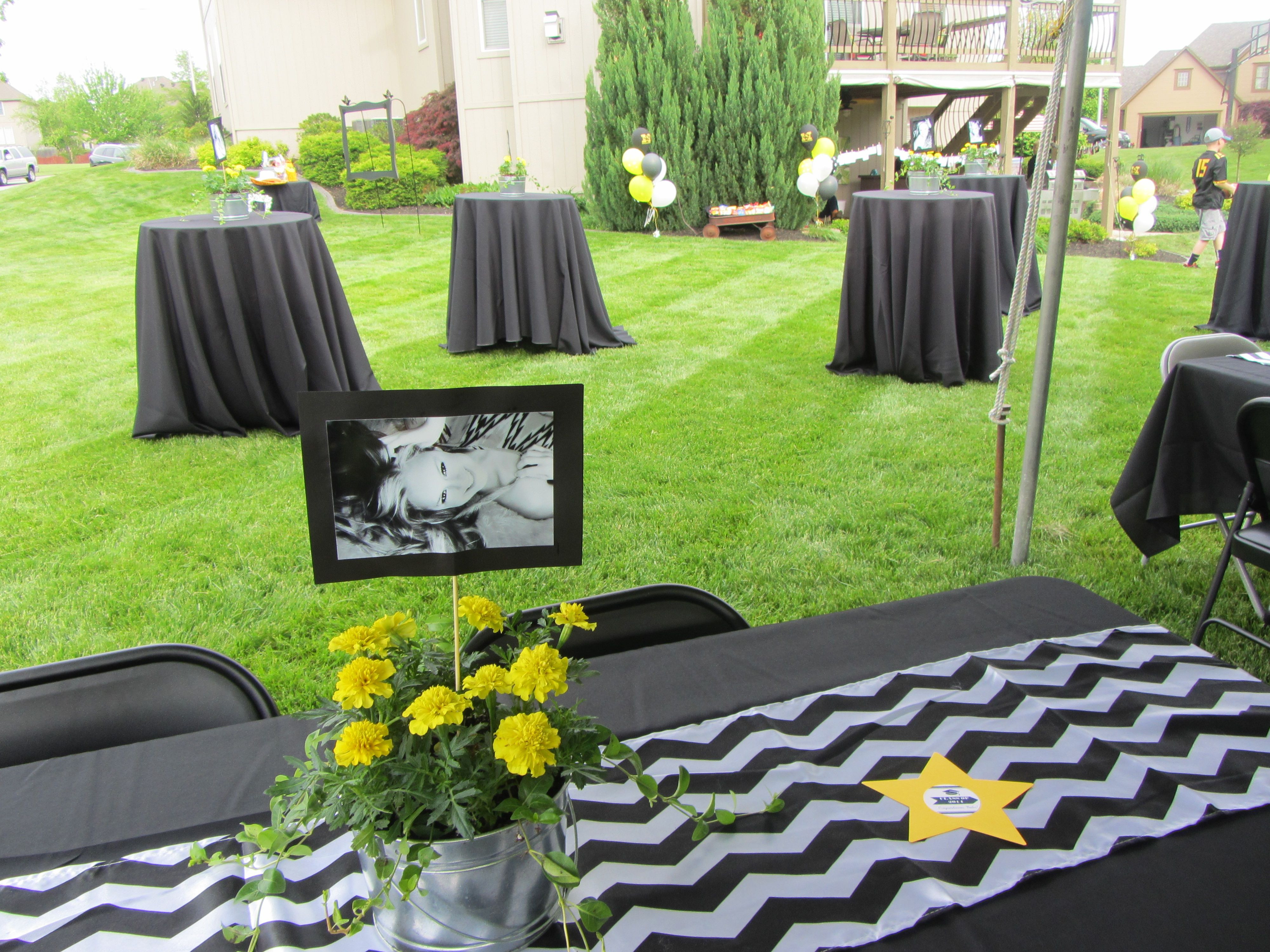 Backyard College Graduation Party Ideas
 Outdoor Graduation Party Black White Yellow