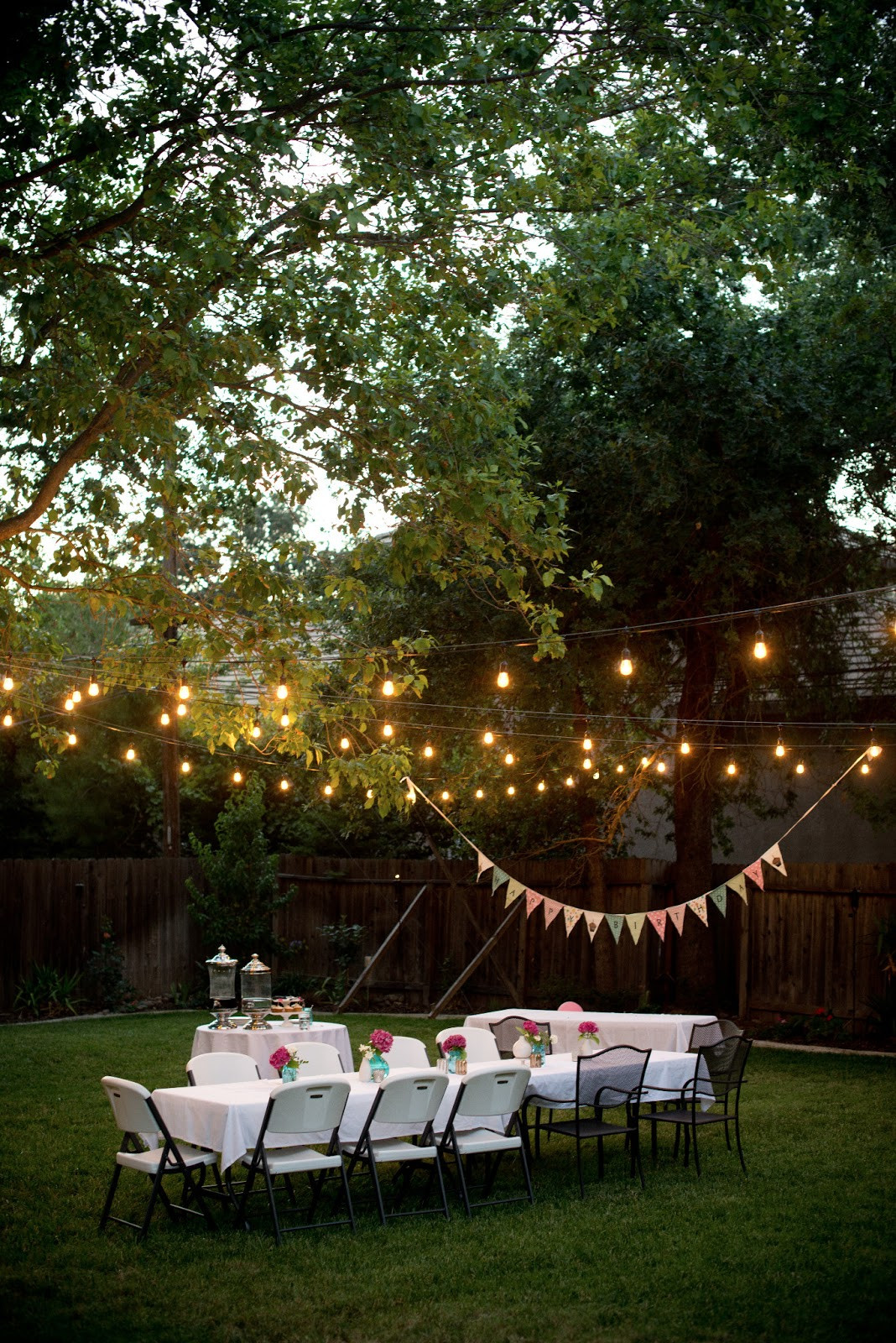 Backyard Lighting Ideas For A Party
 Domestic Fashionista Backyard Birthday Fun Pink