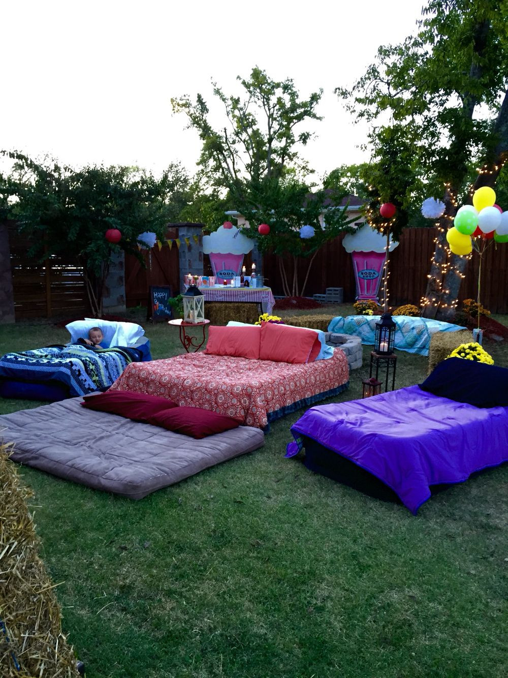 Backyard Party Ideas For Teenagers
 Air mattresses for movie night outside