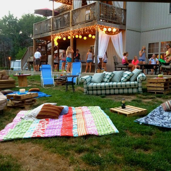 Backyard Party Ideas For Teenagers
 Outdoor movie night Swimming movie and s mores