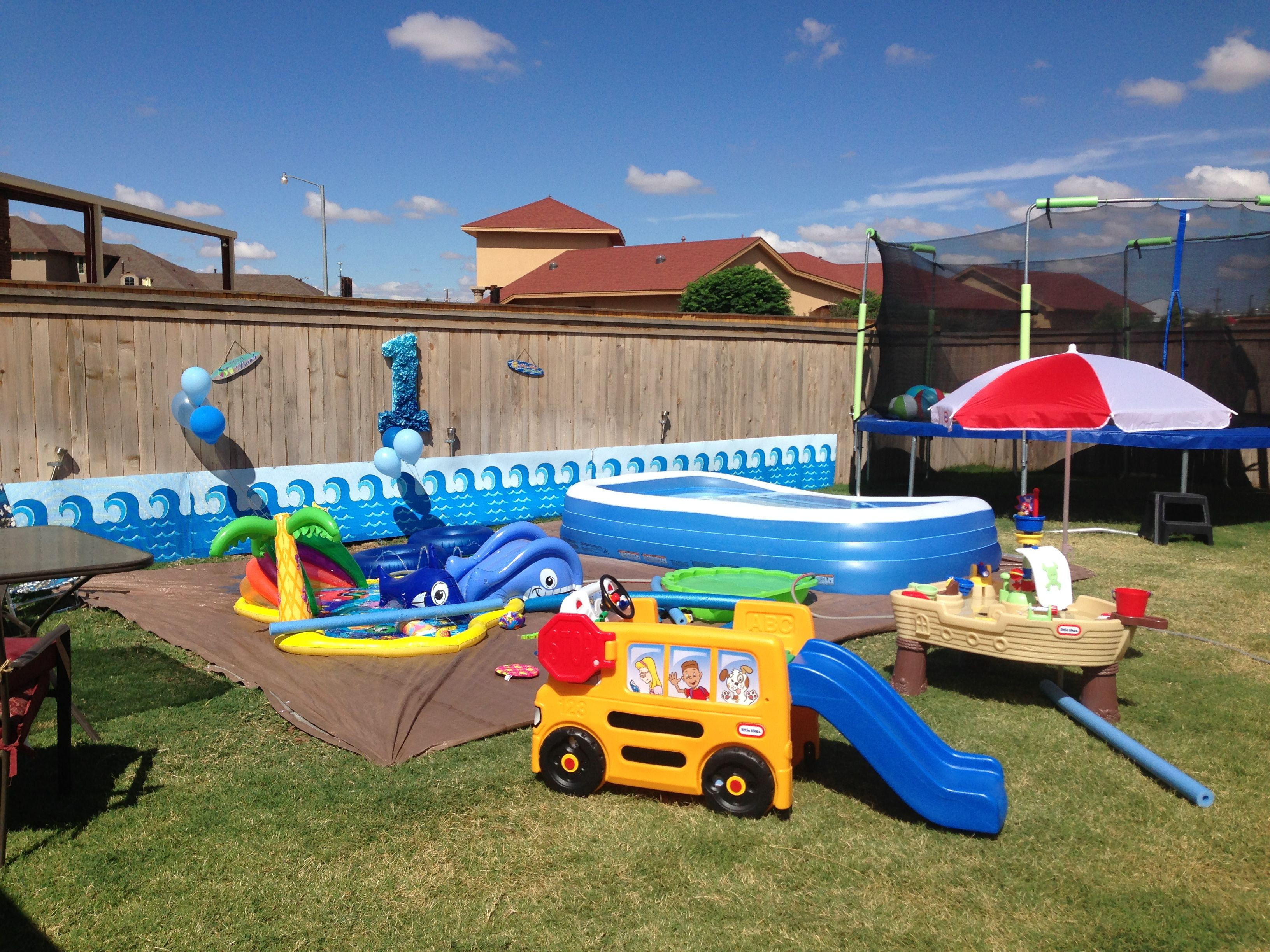 Backyard Water Park Party Ideas
 Water party Maddox is ONE