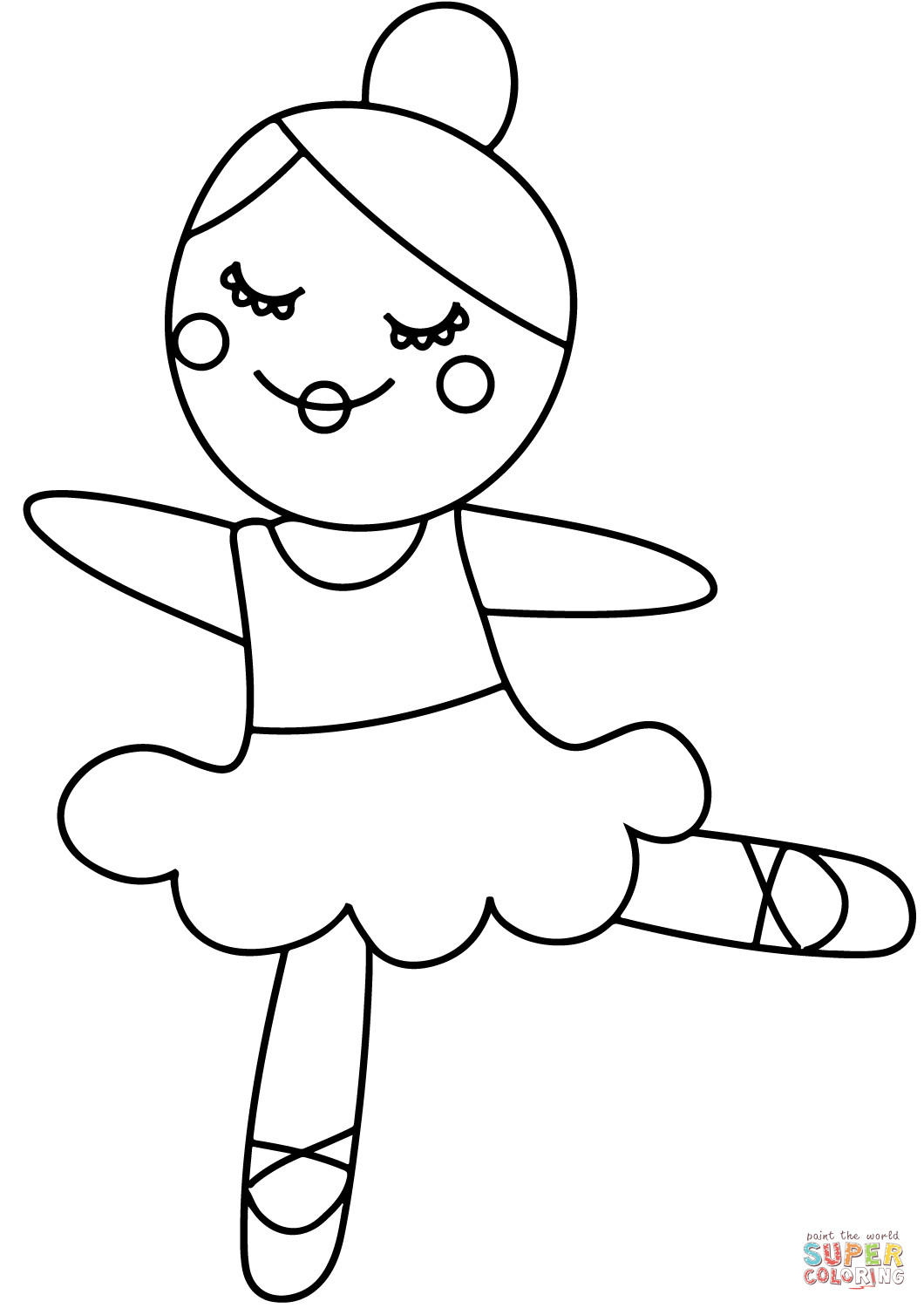 Ballerina Coloring Pages For Girls
 Cartoon Ballerina coloring page