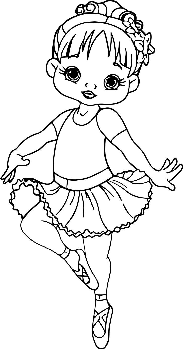 Ballerina Coloring Pages For Girls
 Ballerina Cartoon Girl Coloring Page