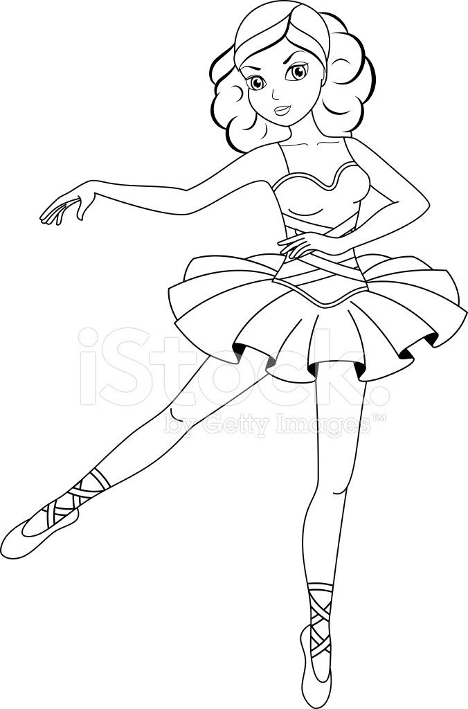 Ballerina Coloring Pages For Girls
 Ballerina Coloring Page Stock Vector Free