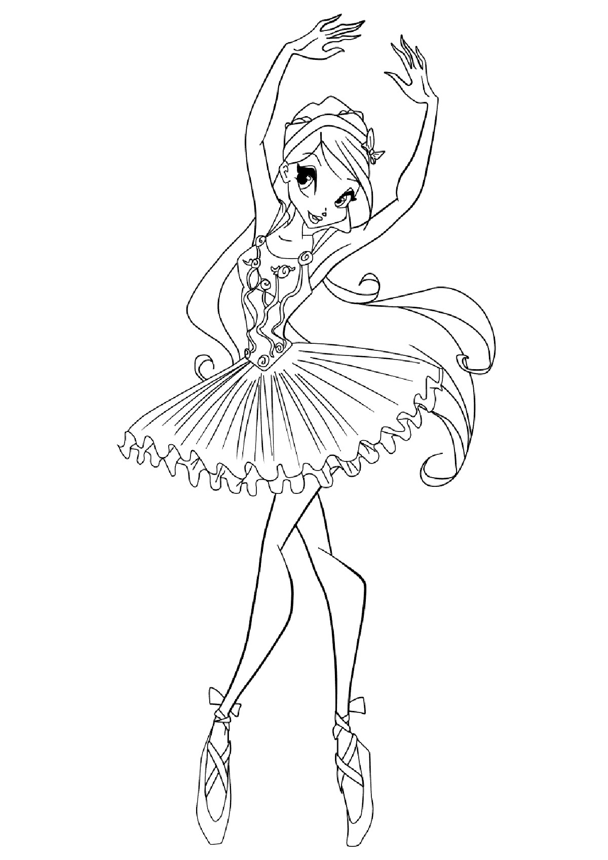 Ballerina Coloring Pages For Girls
 Ballerina Coloring Pages for childrens printable for free