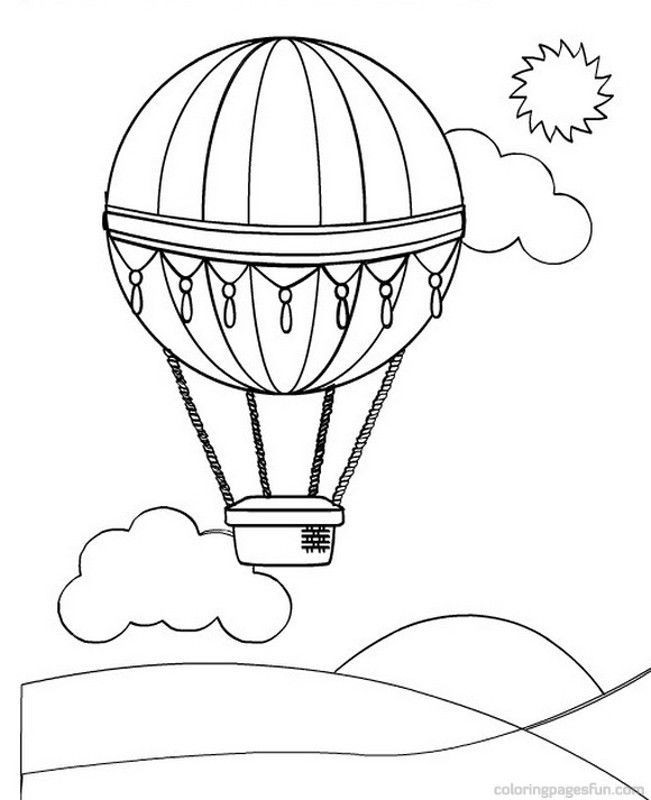 Balloon Coloring Pages Printable
 Hot Air Balloon Template Printable Coloring Home