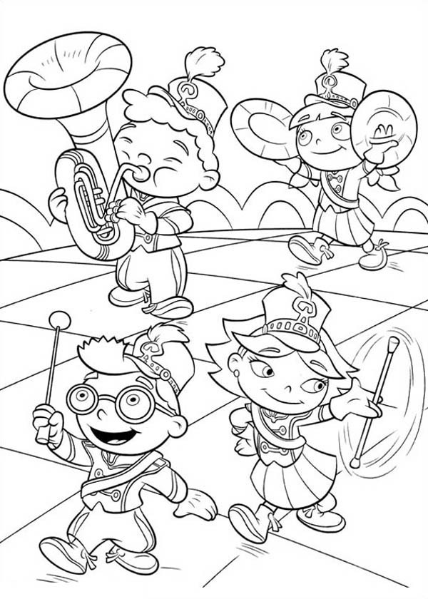 Band Coloring Pages
 Little Einstein Marching Band Coloring Page
