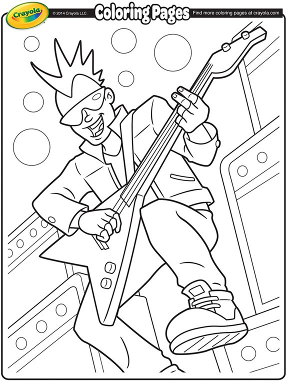 Band Coloring Pages
 Rock Band Lead Guitarist