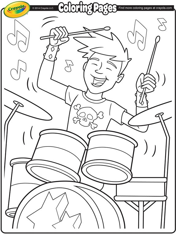 Band Coloring Pages
 Rock Band Drummer
