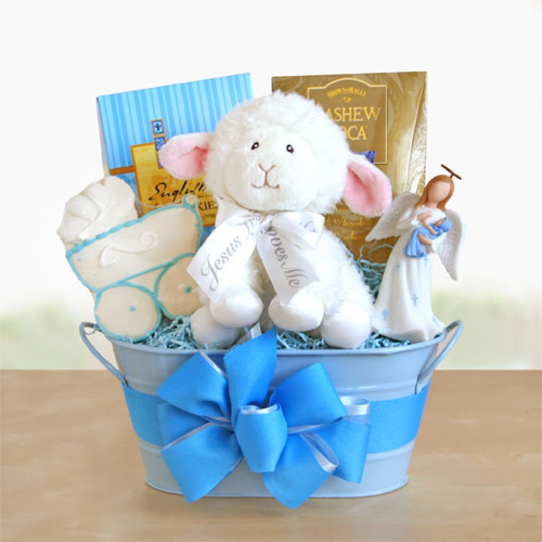 Baptism Gift Ideas For Boys
 Blue Boy Christening Gift Baskets