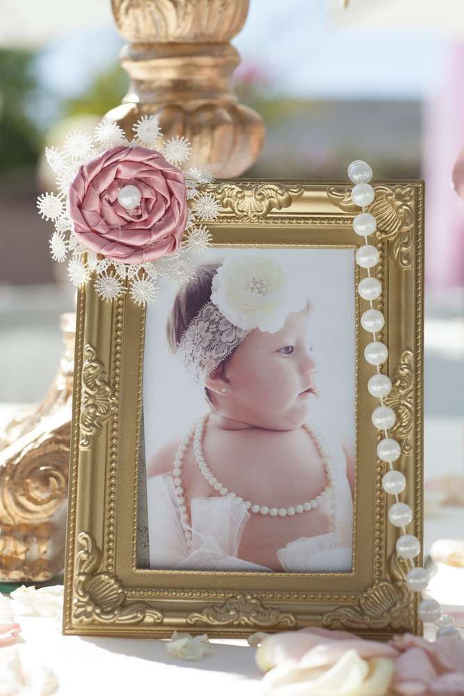 Baptism Gift Ideas For Girls
 Pink and Gold Baptism Party Ideas in 2019
