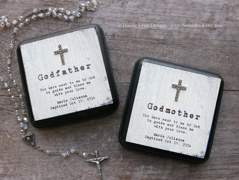 Baptism Gift Ideas From Godmother
 Personalized Baptism Gift Set Godmother Gift Godfather Gift