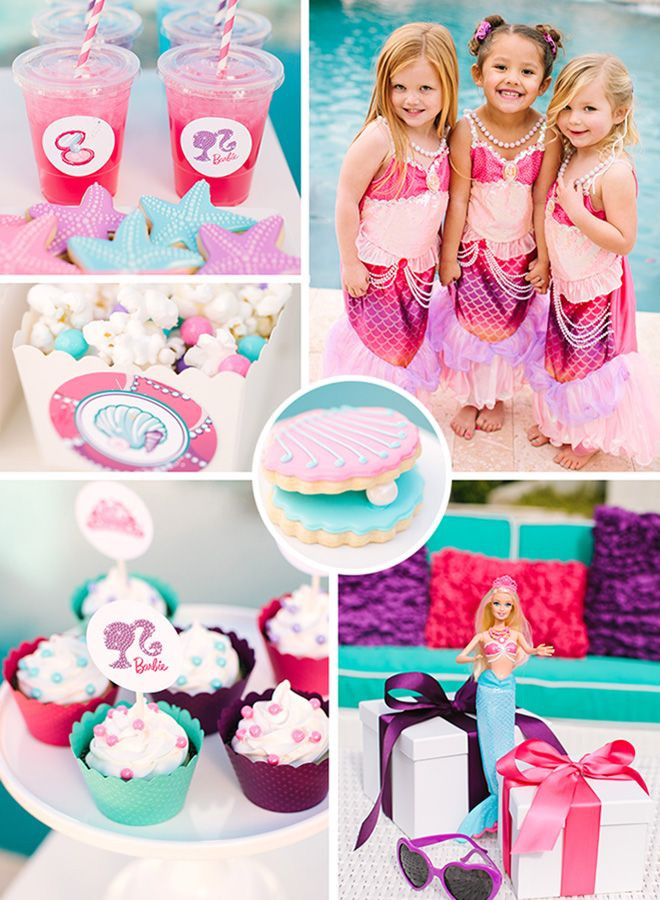 Barbie Mermaid Birthday Party Ideas
 Barbie The Pearl Princess Pool Party