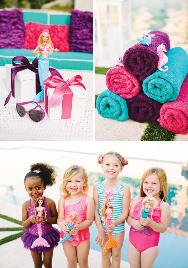 Barbie Mermaid Birthday Party Ideas
 Pearl Princess Barbie Pool Party Movie Inspired