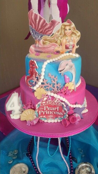 Barbie Mermaid Party Ideas
 Barbie Pearl Princess cake
