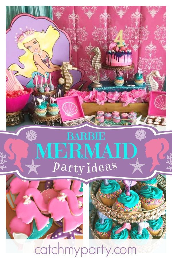 Barbie Mermaid Party Ideas
 Barbie Mermaid Birthday "Brooklyns Barbie Mermaid 4th