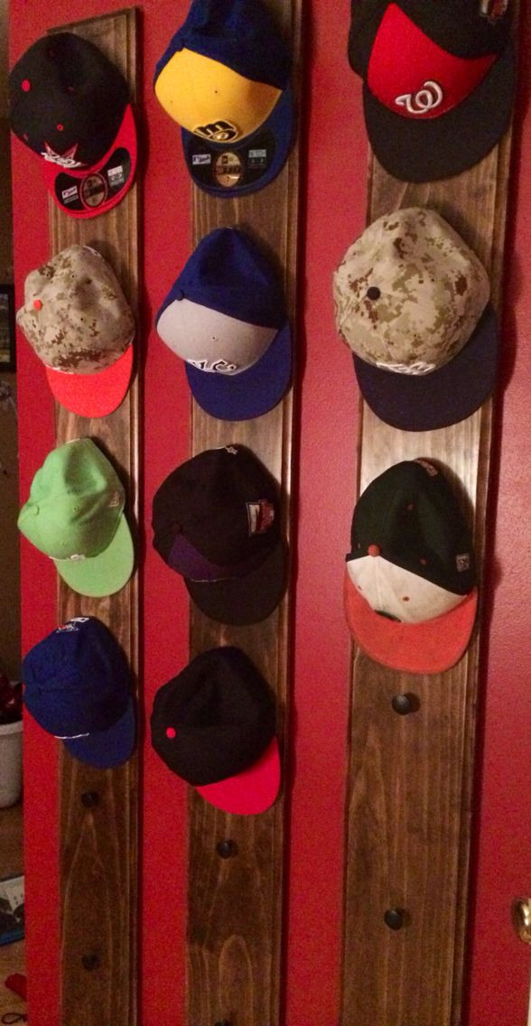Baseball Cap Rack DIY
 Best 25 Baseball hat racks ideas on Pinterest