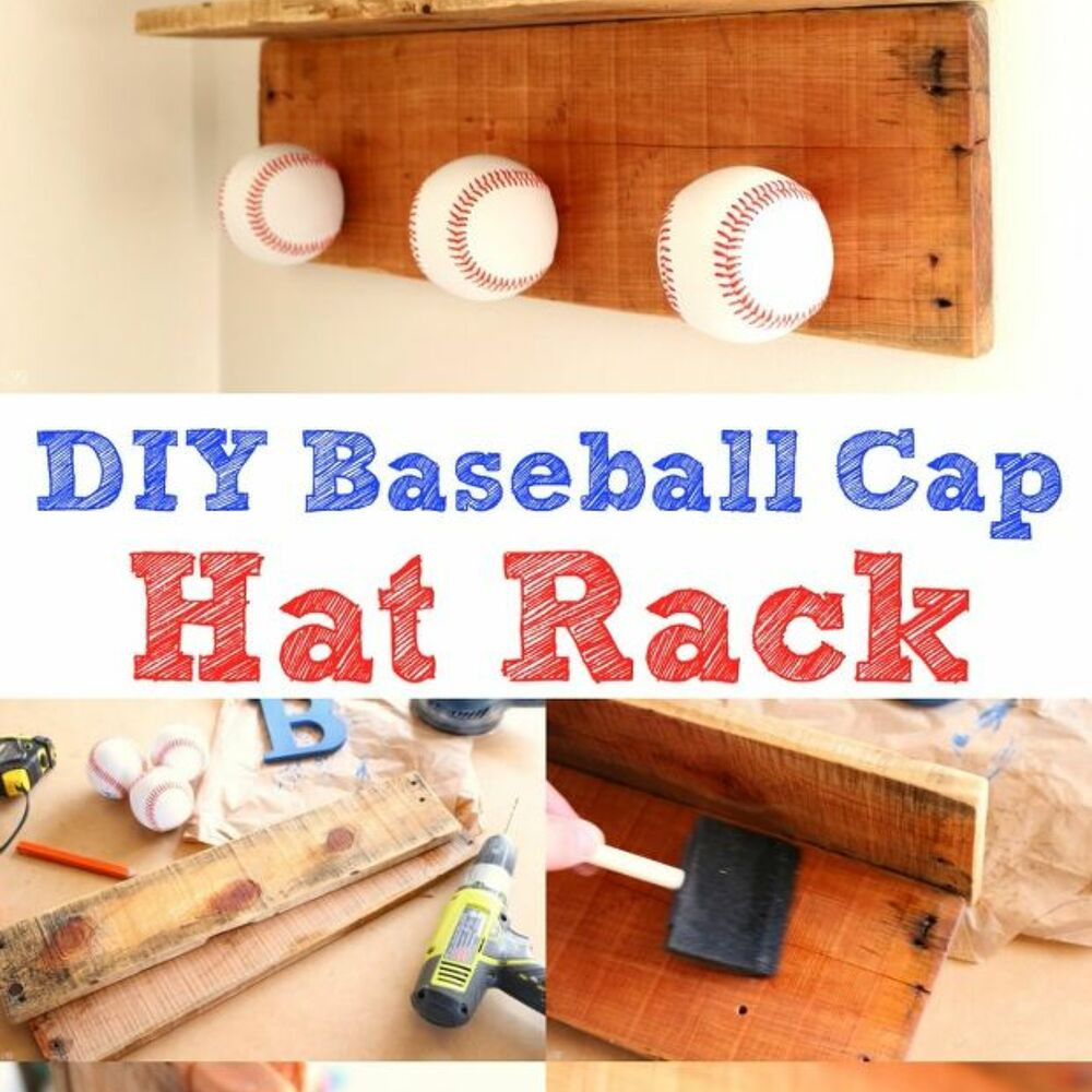 Baseball Cap Rack DIY
 DIY Baseball Hat Rack