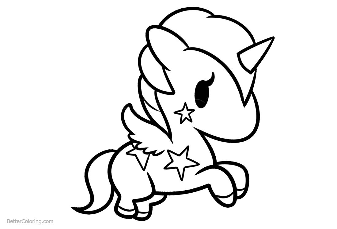 Basic Coloring Pages For Girls
 Simple Chibi Unicorn Coloring Pages Free Printable