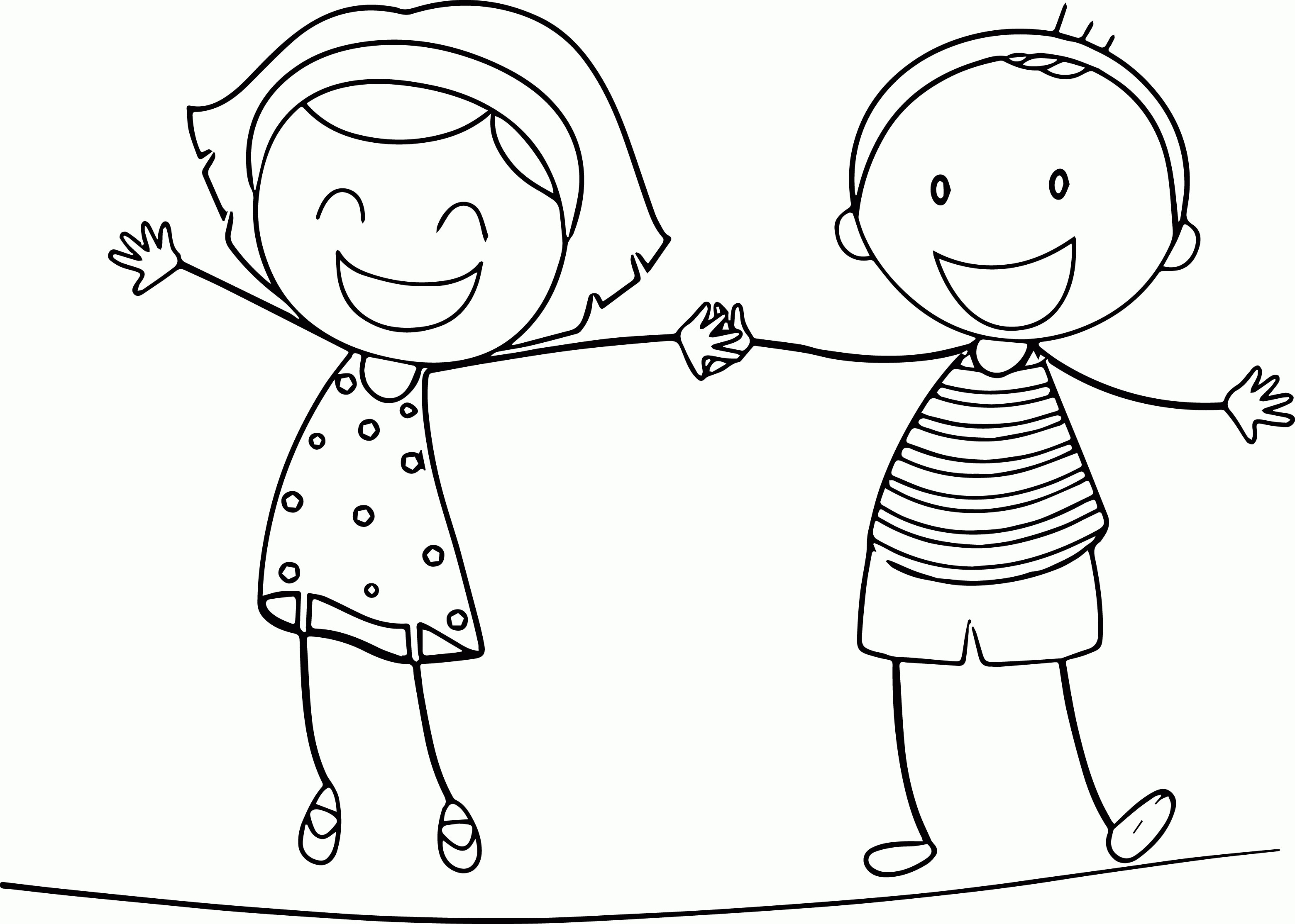 Basic Coloring Pages For Girls
 Girl And Boy Coloring Page Coloring Home