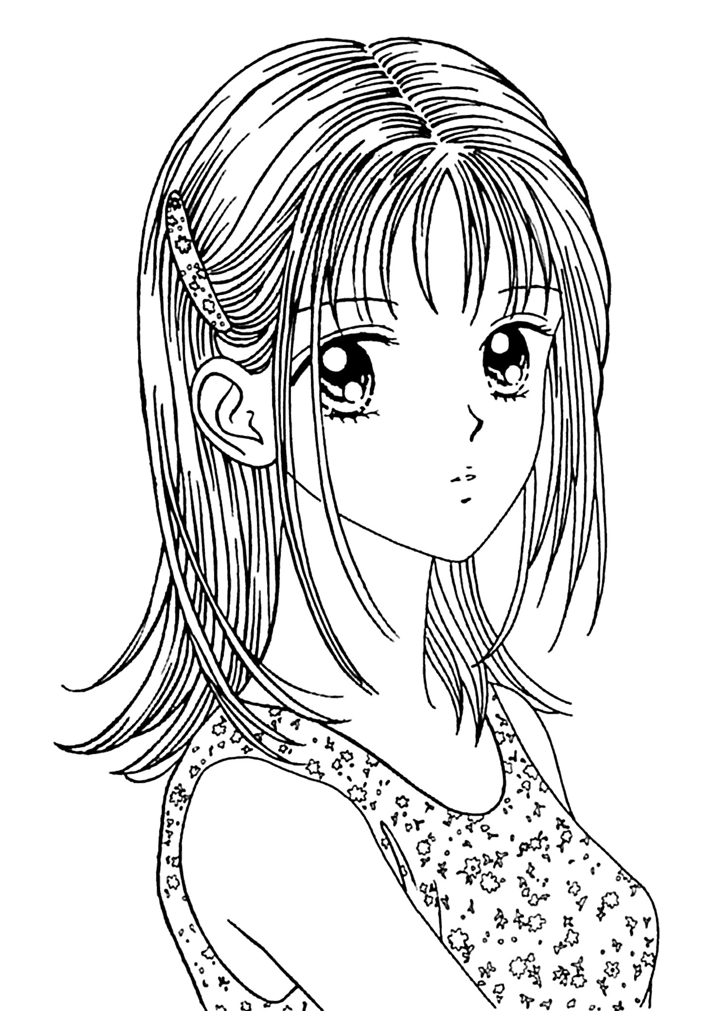 Basic Coloring Pages For Girls
 Anime Girl Coloring Pages coloringsuite