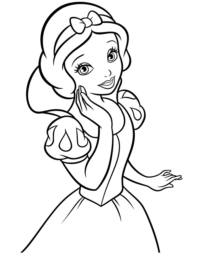 Basic Coloring Pages For Girls
 Easy Snow White For Girls Coloring Page