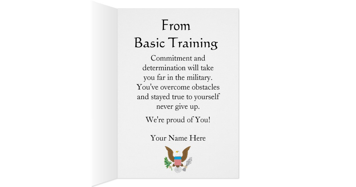 Basic Training Graduation Gift Ideas
 Military Basic Training Graduation Card