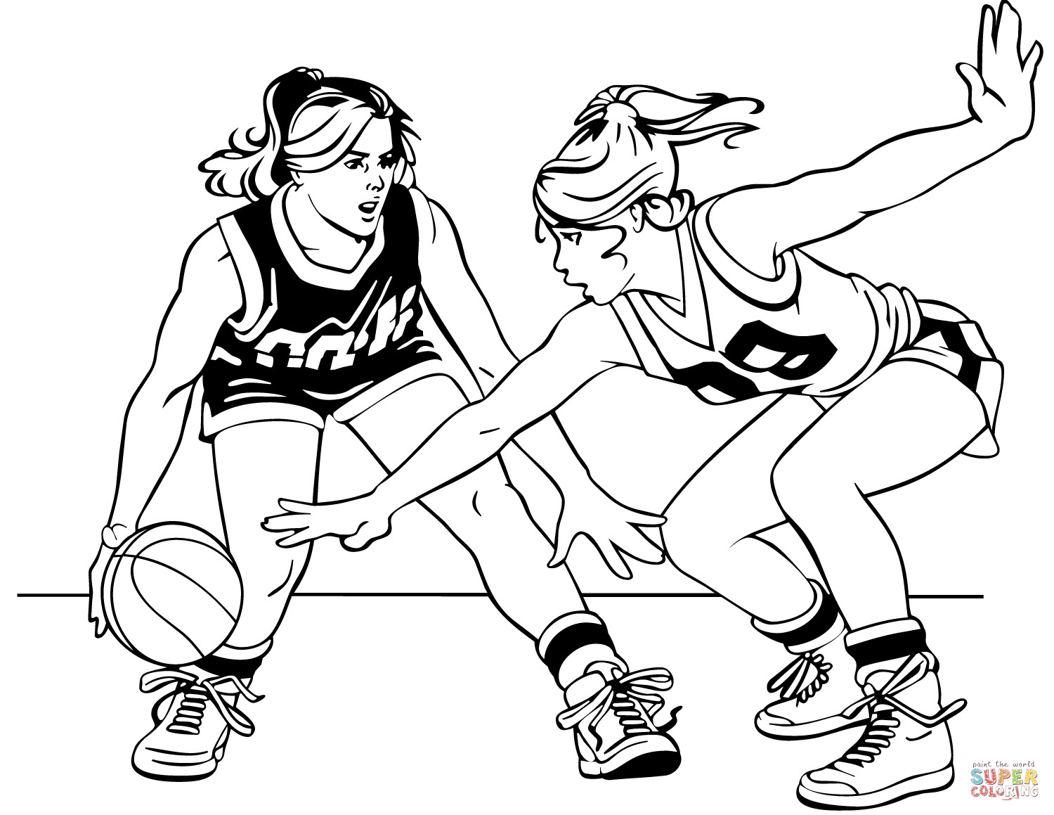 Basketball Coloring Pages Printable
 Basketball Girls coloring page