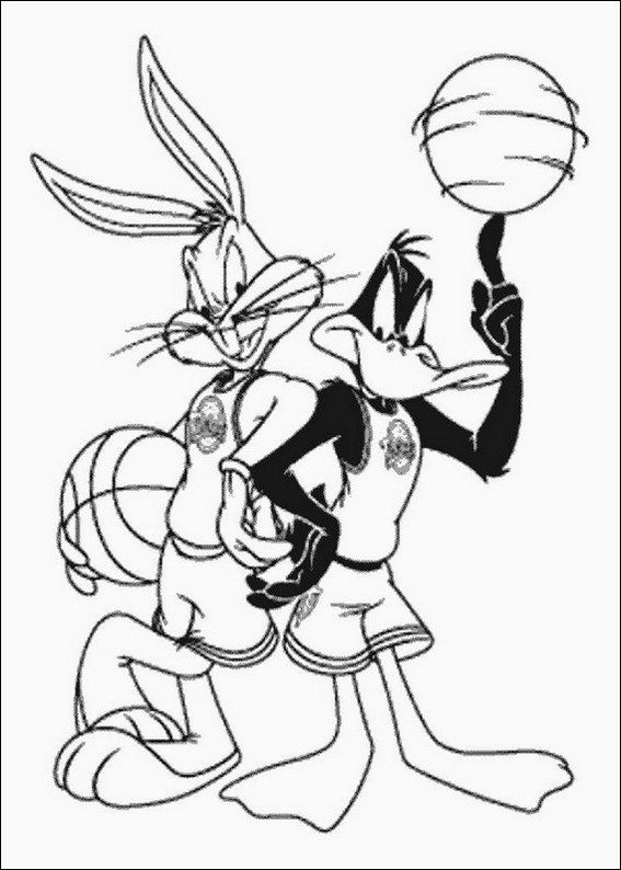 Basketball Duck Coloring Sheets For Boys
 Bugs Bunny Basketball Coloring Pages