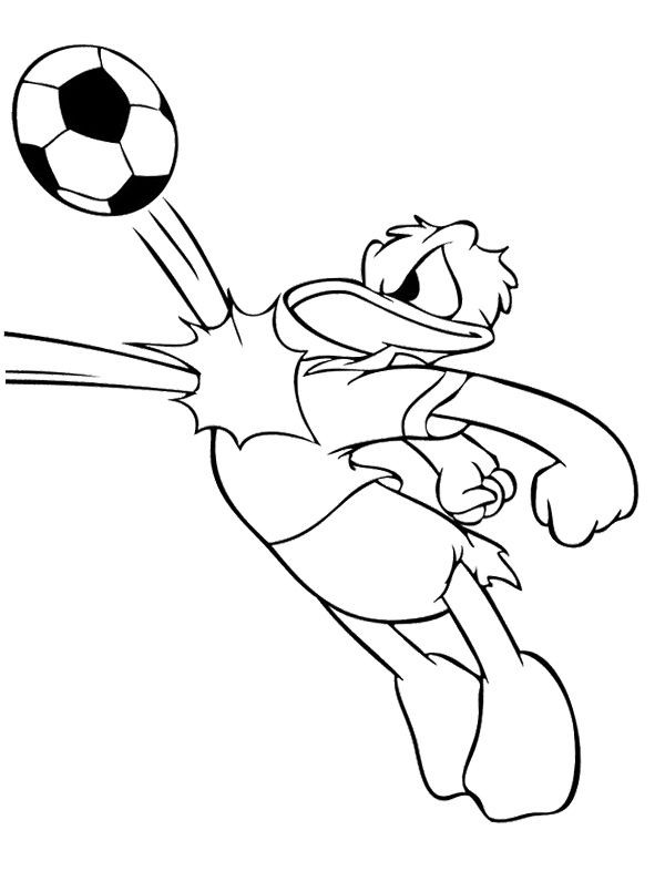 Basketball Duck Coloring Sheets For Boys
 Donald Duck Playing Soccer Coloring Page