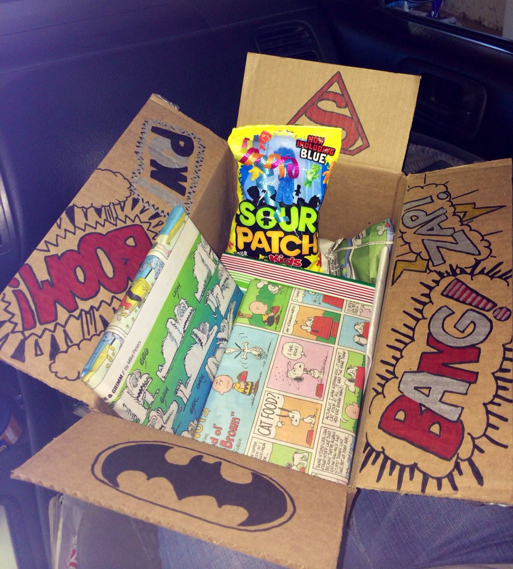Batman Gift Ideas For Boyfriend
 Made this care package for my boyfriend s birthday he s