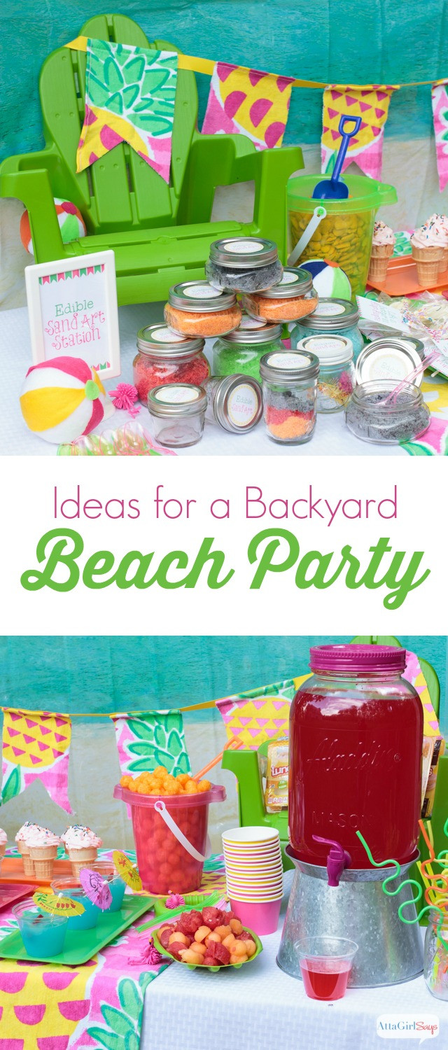 Beach Birthday Party Ideas Girls
 Backyard Beach Party Ideas Atta Girl Says