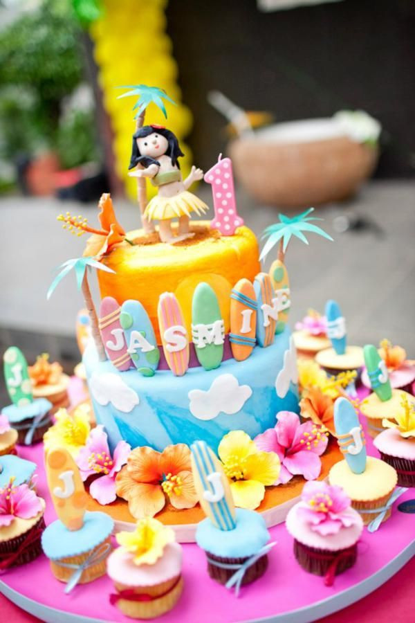 Beach Birthday Party Ideas Girls
 Hawaiian Theme Cakes on Pinterest
