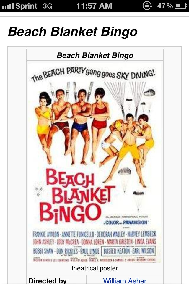 Beach Blanket Bingo Party Ideas
 1000 images about 1960 s Beach Dance Party on Pinterest
